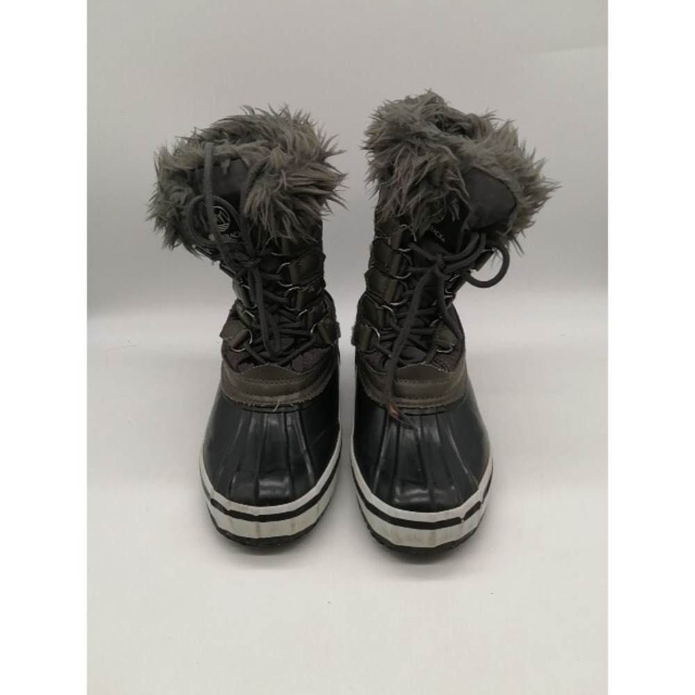 Tamarack Boots Womens Gray Black 7 Winter Rain Ankle Shoe Faux Fur Trim AK-1121W
